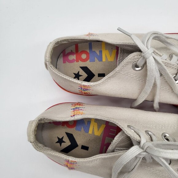 Converse Womens CTAS Lift Ox Pink Tan Rainbow Platform Sneakers Shoes Sz US 10 - Picture 5 of 9
